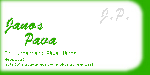 janos pava business card