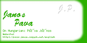 janos pava business card